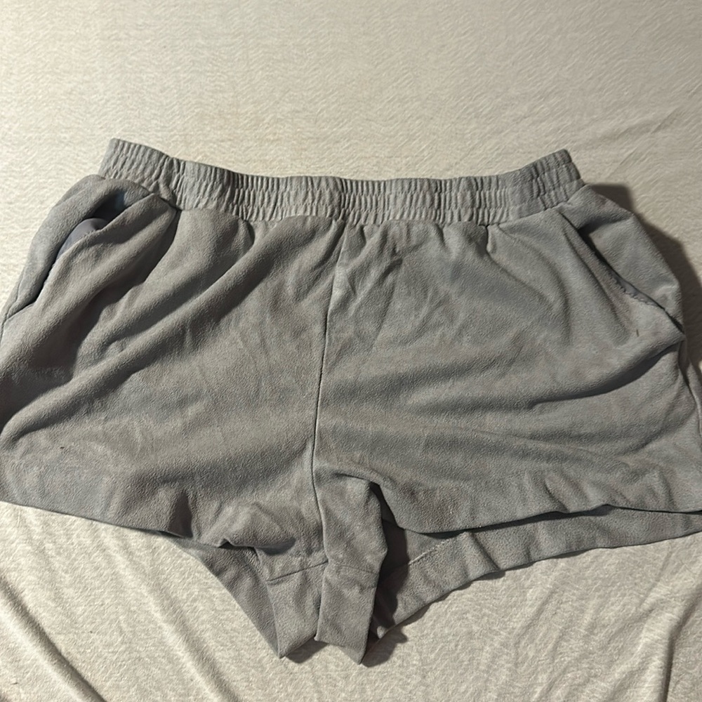 Gray velvet shorts